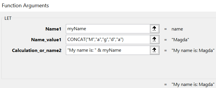 Excel LET with single variable!