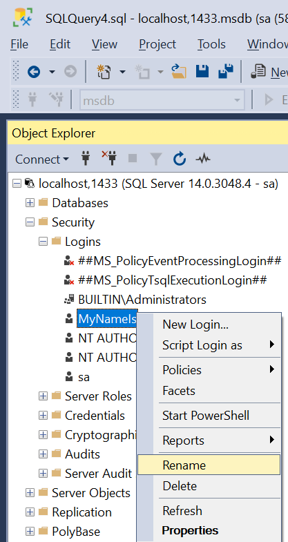 Rename-DbaLogin